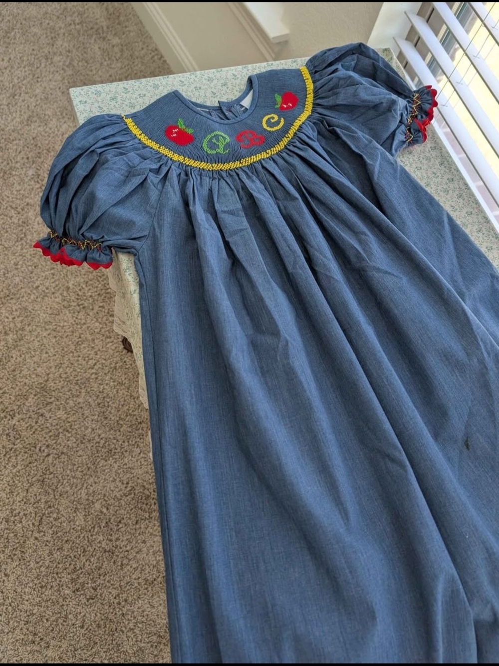 6X Smocked Back To School ABC Dress